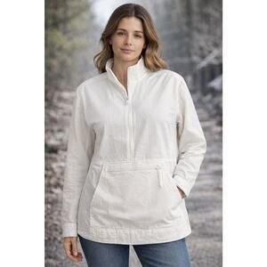 L.L. Bean Outerwear 1/2 Zip Pull Over Long Sleeve M Quarter Zip Front Pocket